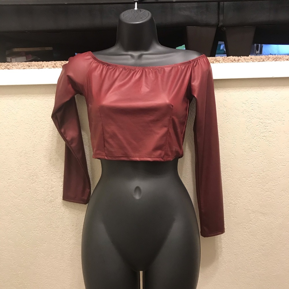 Burgundy half top